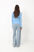 Ida Peplum Cardigan - Blue