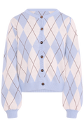 Anni Argyle Knit Cardigan - Blue