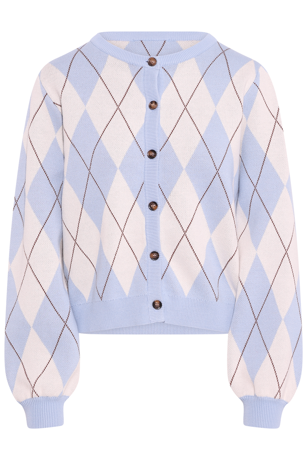 Anni Argyle Knit Cardigan - Blue