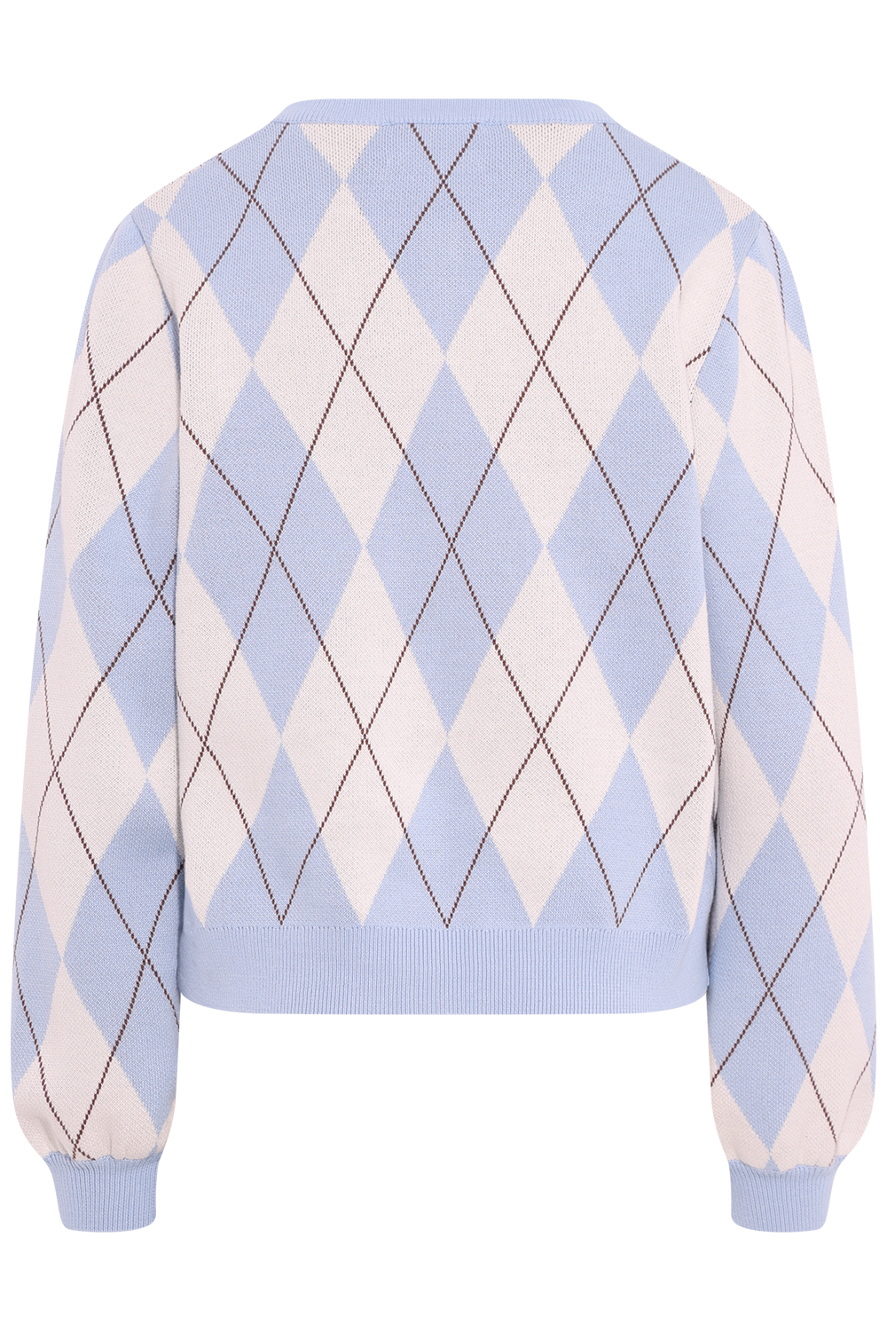 Anni Argyle Knit Cardigan - Blue