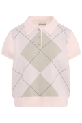 Alvilde Argyle Polo Tee - White