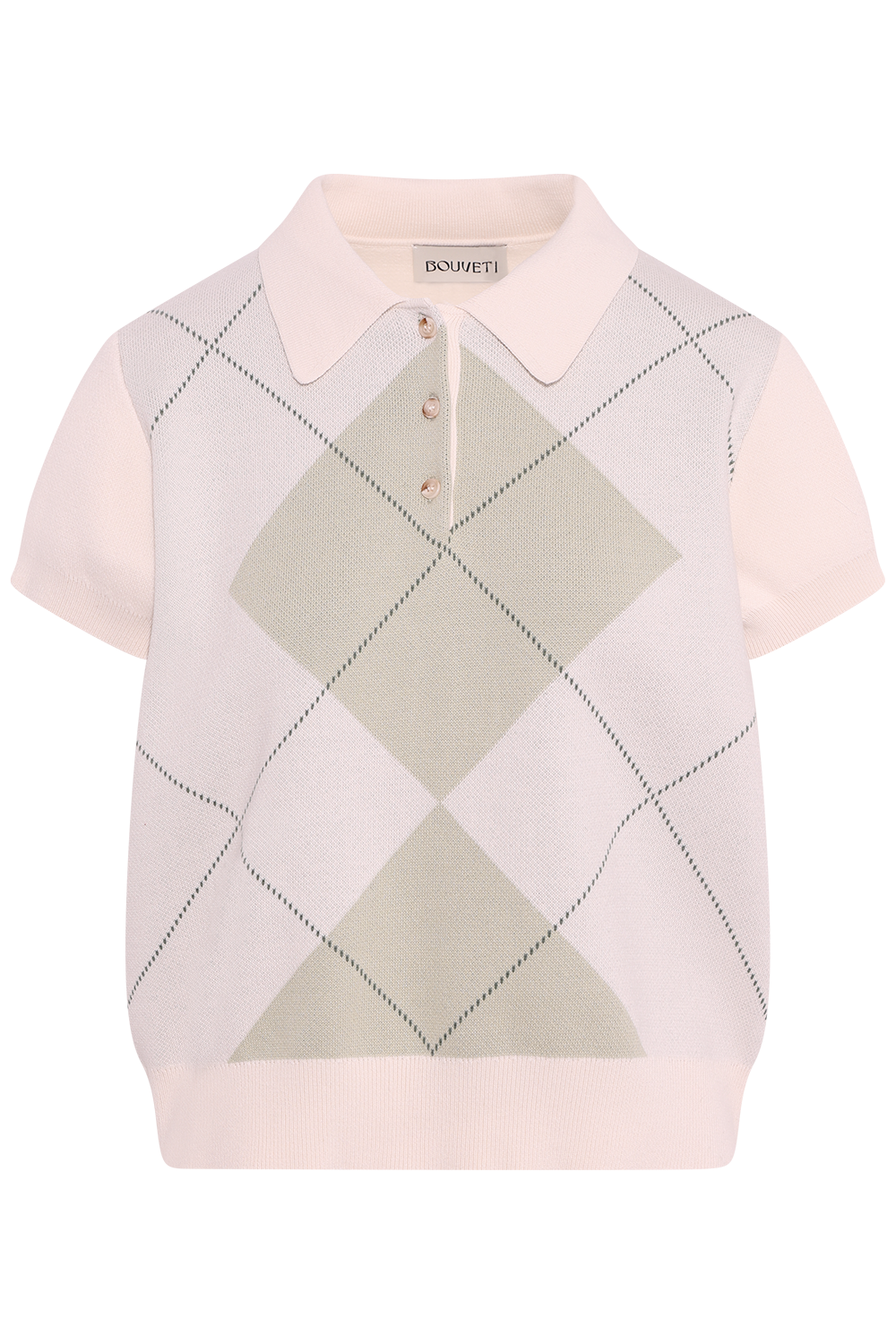 Alvilde Argyle Polo Tee - White