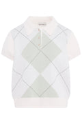 Alvilde Argyle Polo Tee - White