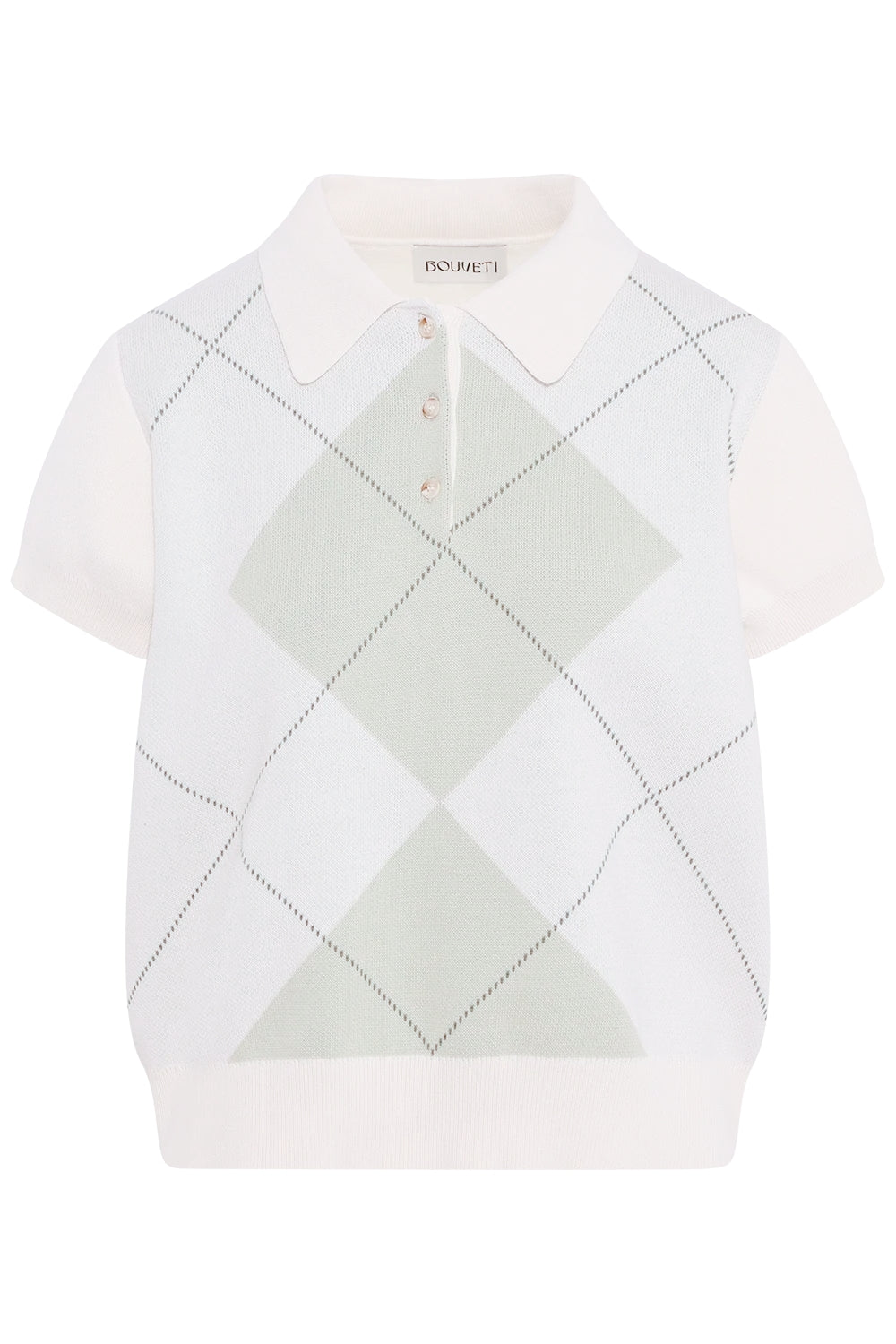 Alvilde Argyle Polo Tee - White