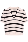 Sofie Stripe Knit Top - Black/Creme