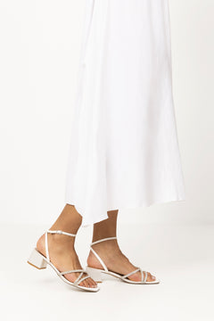 Gabby Sandal - Ivory Satin