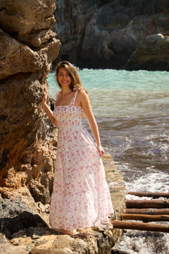 Magni Cotton Maxi Dress - Pink Floral