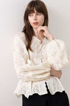 Hazelic Shirt - Vintage Off White Lace
