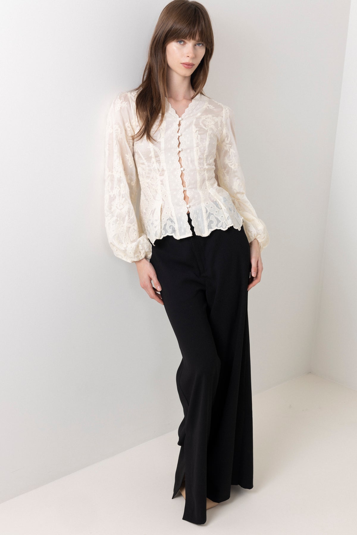 Hazelic Shirt - Vintage Off White Lace