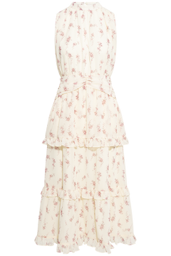 Jasminic Long Dress - Off White Vintage Rose