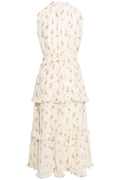 Jasminic Long Dress - Off White Vintage Rose