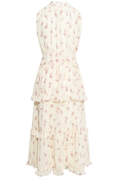 Jasminic Long Dress - Off White Vintage Rose