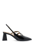 Biamaralyn Multi Buckle Slingback Faux Leather - Black Patent