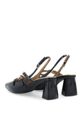 Biamaralyn Multi Buckle Slingback Faux Leather - Black Patent