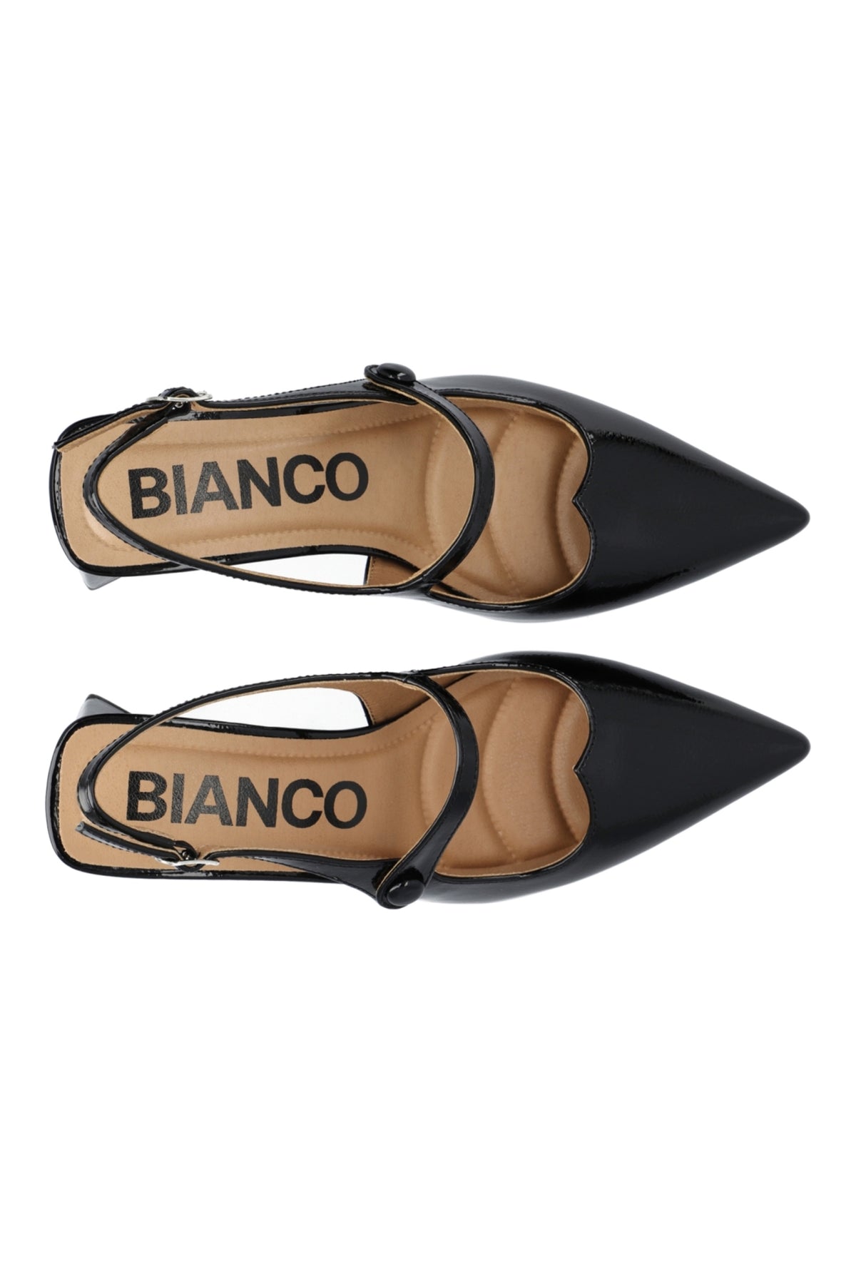 Biamaralyn Heart Mary Jane Slingback Konstläder - Svart Lack