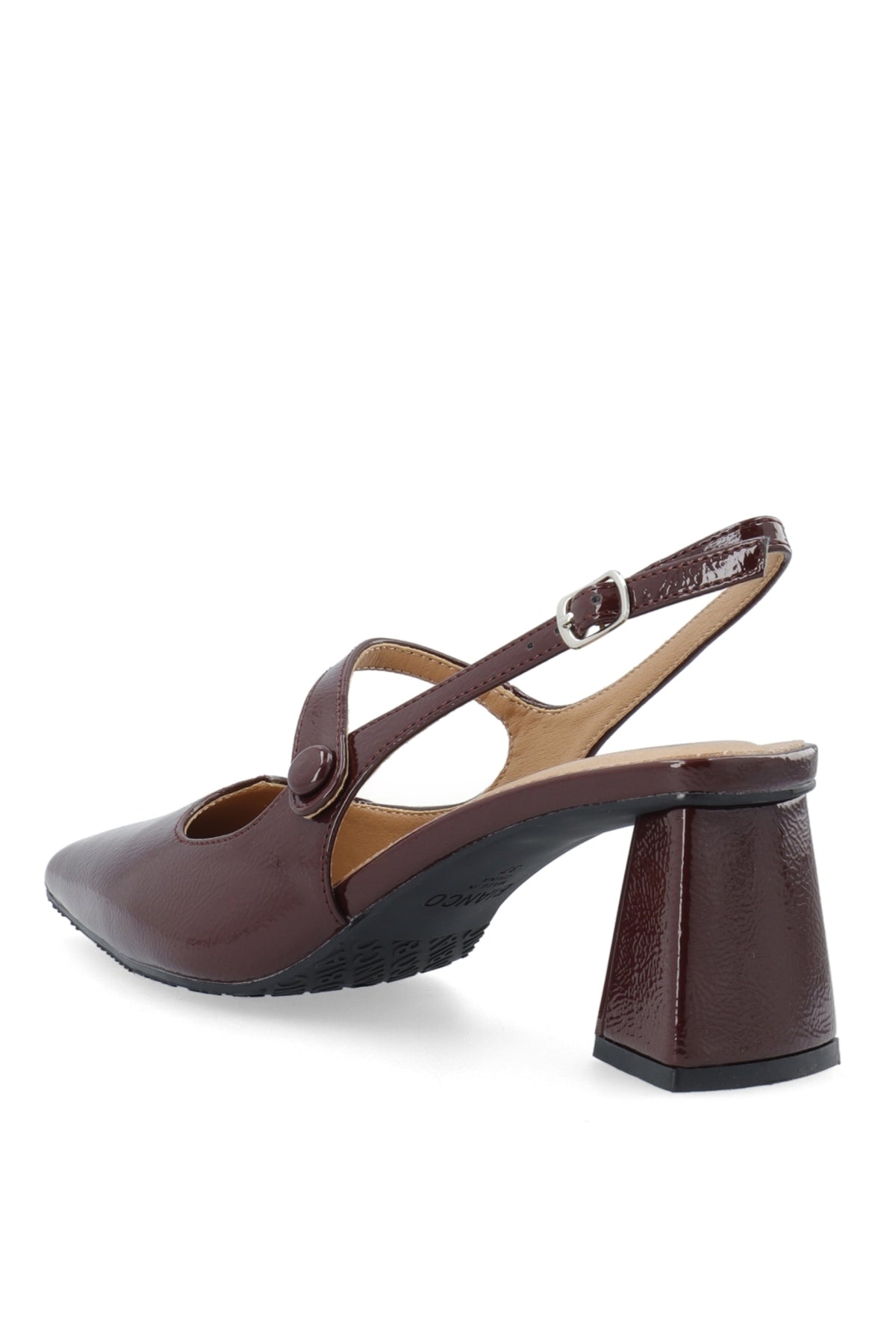 Biamaralyn Heart Mary Jane Slingback Fuskskinn - Burgundy Patent