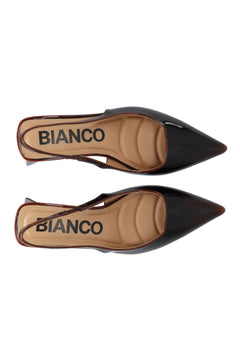Biamaralyn Slingback Pull Up Patent - Brown Pull Up Patent
