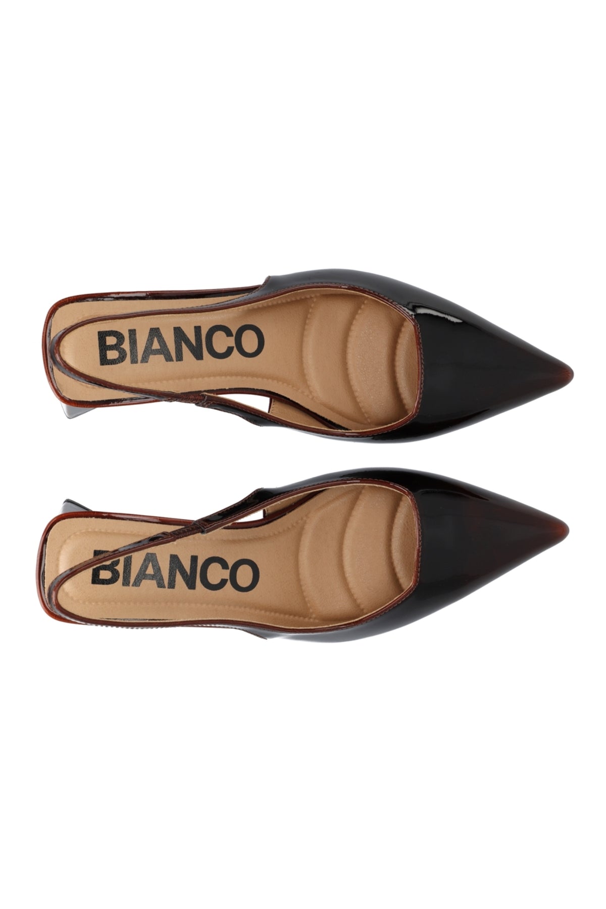 Biamaralyn Slingback Pull Up Patent - Brown Pull Up Patent