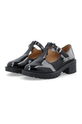 Biapearl T-Strap Mary Jane Faux Leather - Black Patent