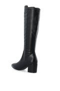 Biadevived Stretch Knee High Boot Smooth Faux Leather - Black