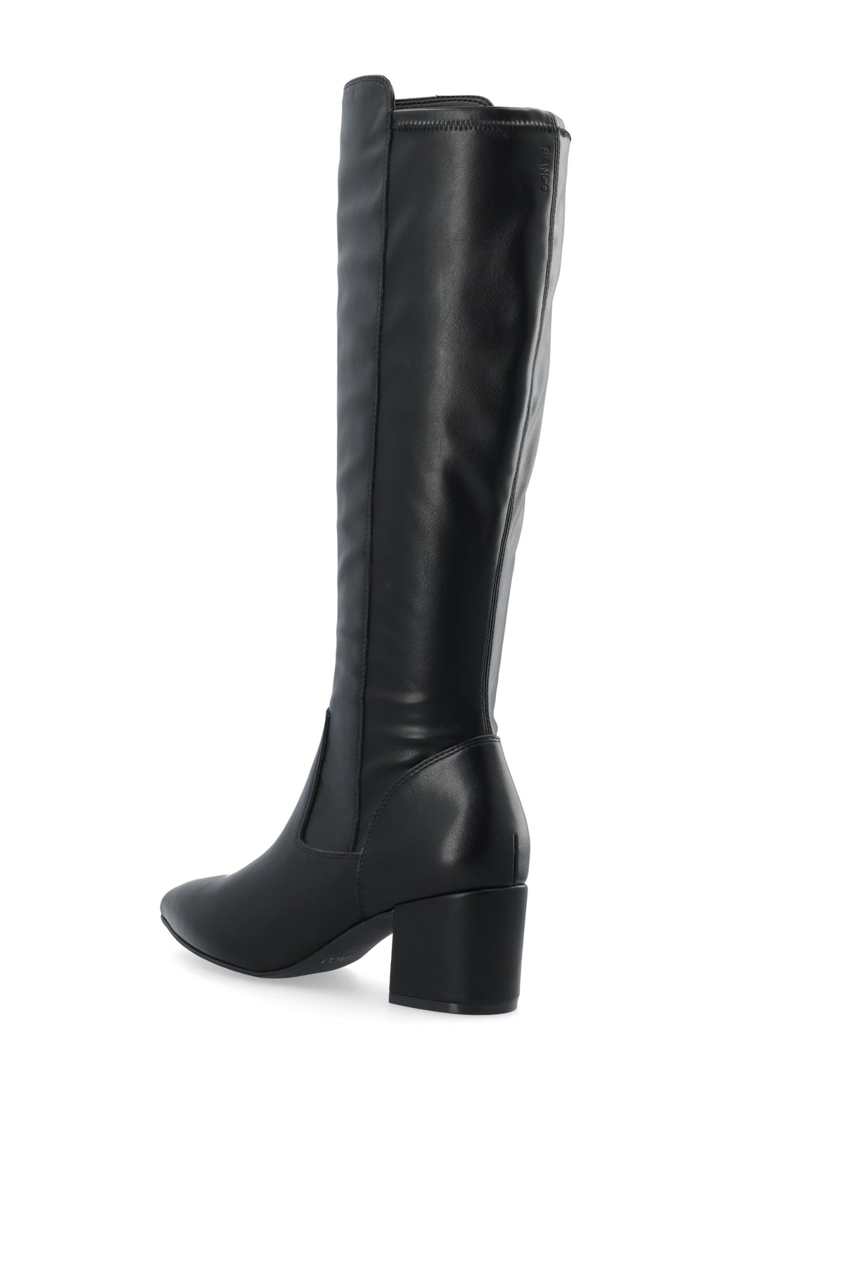 Biadevived Stretch Knee High Boot Smooth Faux Leather - Black