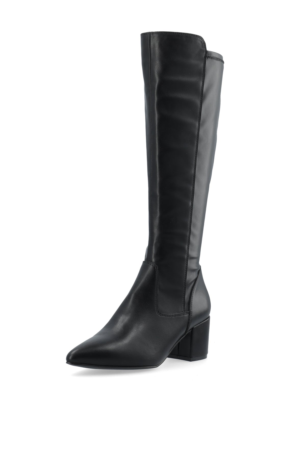 Biadevived Stretch Knee High Boot Smooth Faux Leather - Black