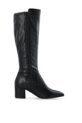 Biadevived Stretch Knee High Boot Smooth Faux Leather - Black