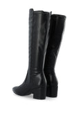 Biadevived Stretch Knee High Boot Smooth Faux Leather - Black