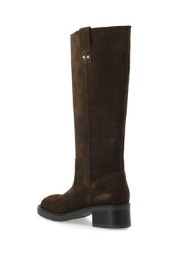 Biamary Knee High Pull On Boot Suede - Brown