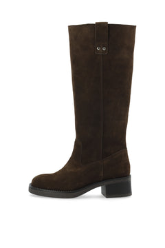 Biamary Knee High Pull On Boot Suede - Brown