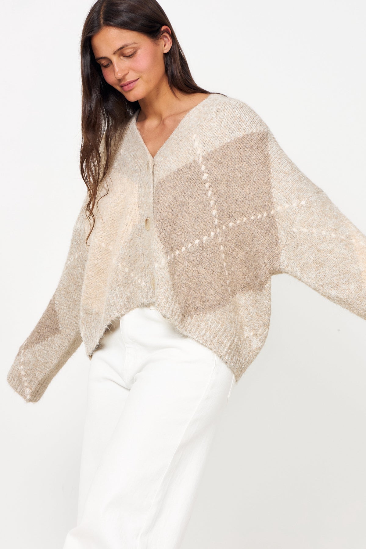 N-Laiana Knit Cardigan - Beige Mix