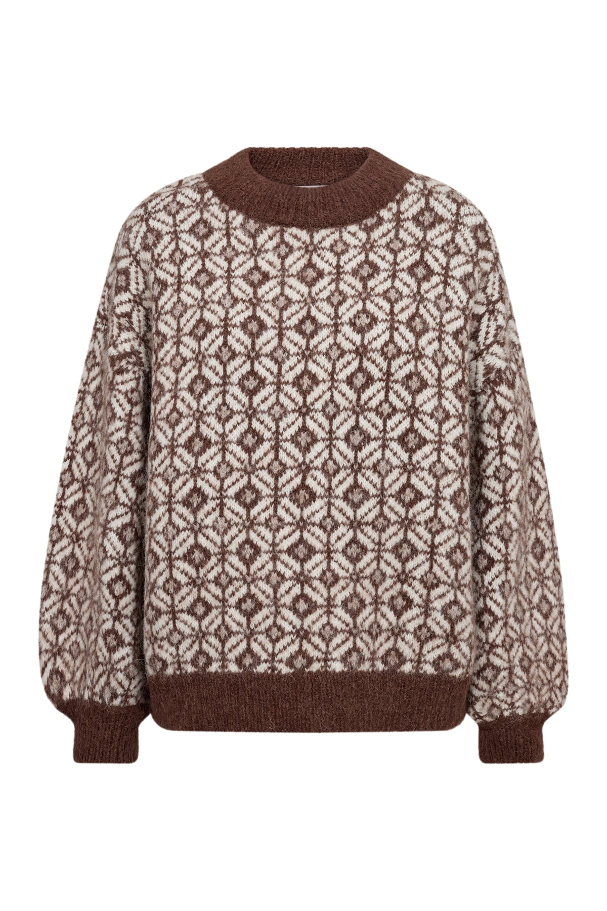 Stavanger Knit Pullover - Cream/Brown