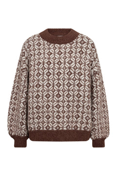 Stavanger Knit Pullover - Cream/Brown