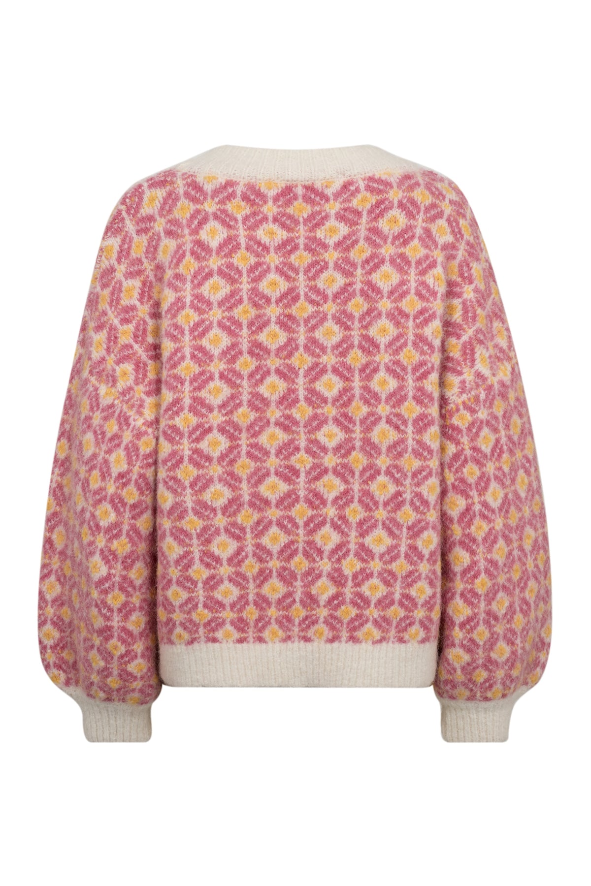 Stavanger Knit Pullover - Off White/Pink