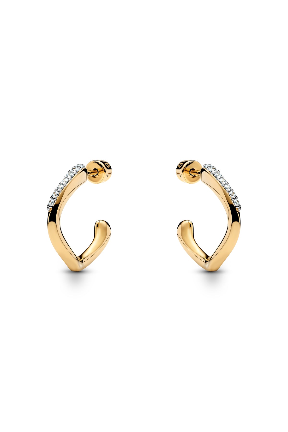 Curvo Pave Hoop Small - Gold