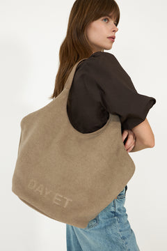 Day Woolen Shoulder Bag - Chocolate Chip