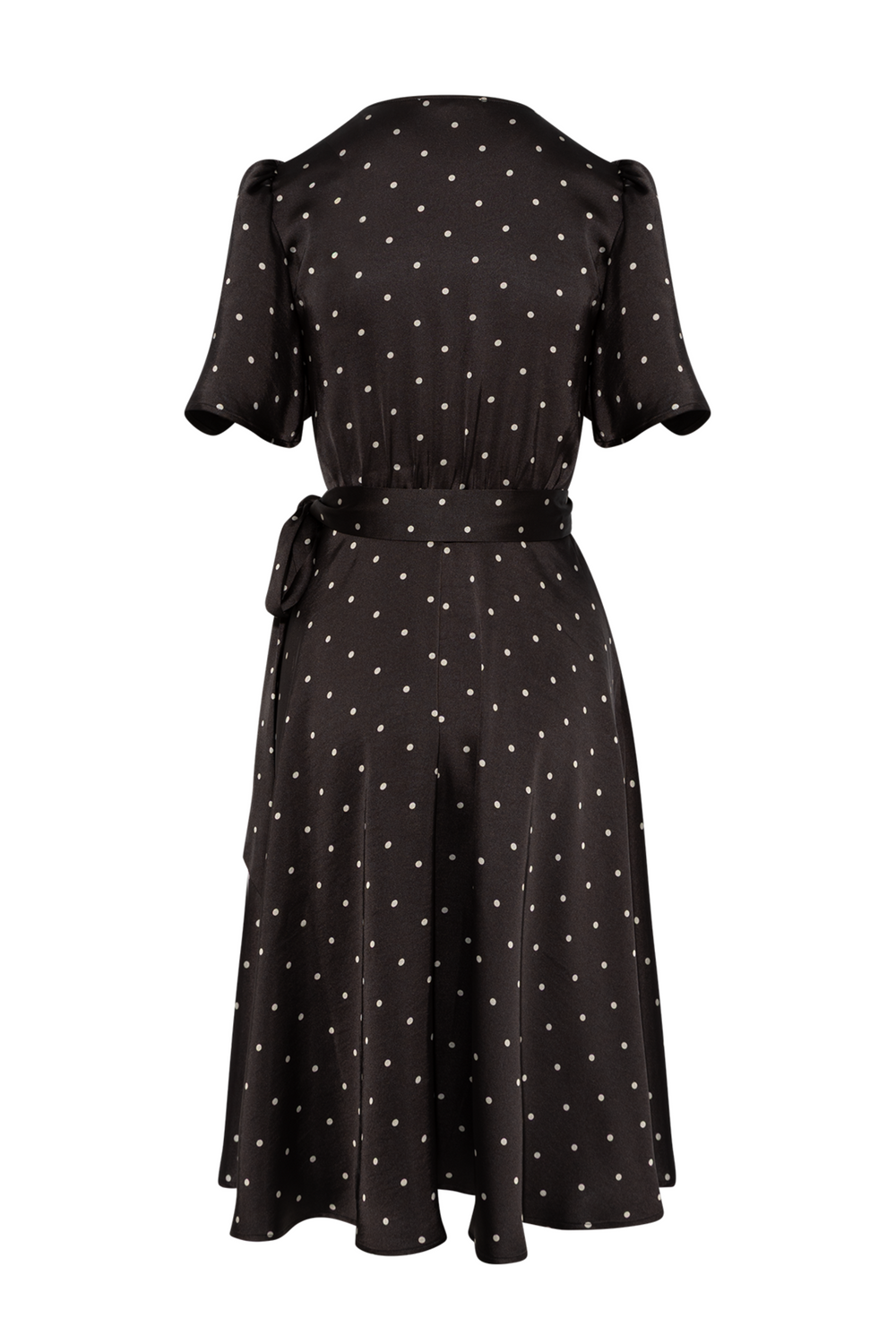 Florence Wrap Dress - Black Ivory Dots
