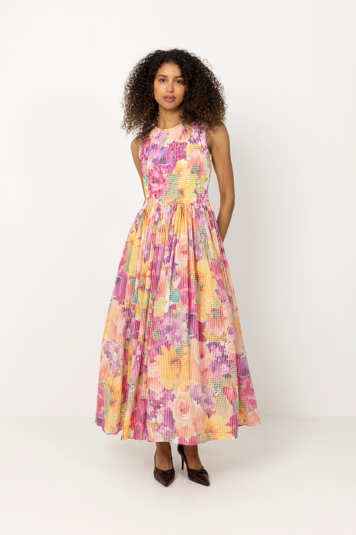Checks Maxi Dress - Confetti
