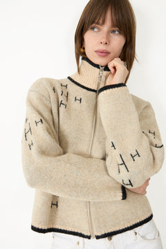 Iben Zip Jacket - Light Beige Melange