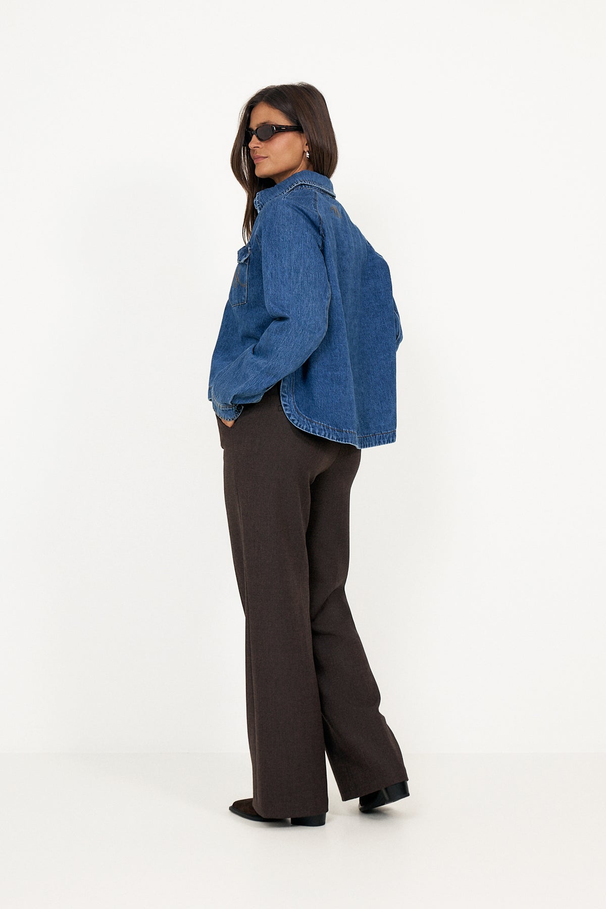 Kylie Shirt - Medium Wash Blue Denim
