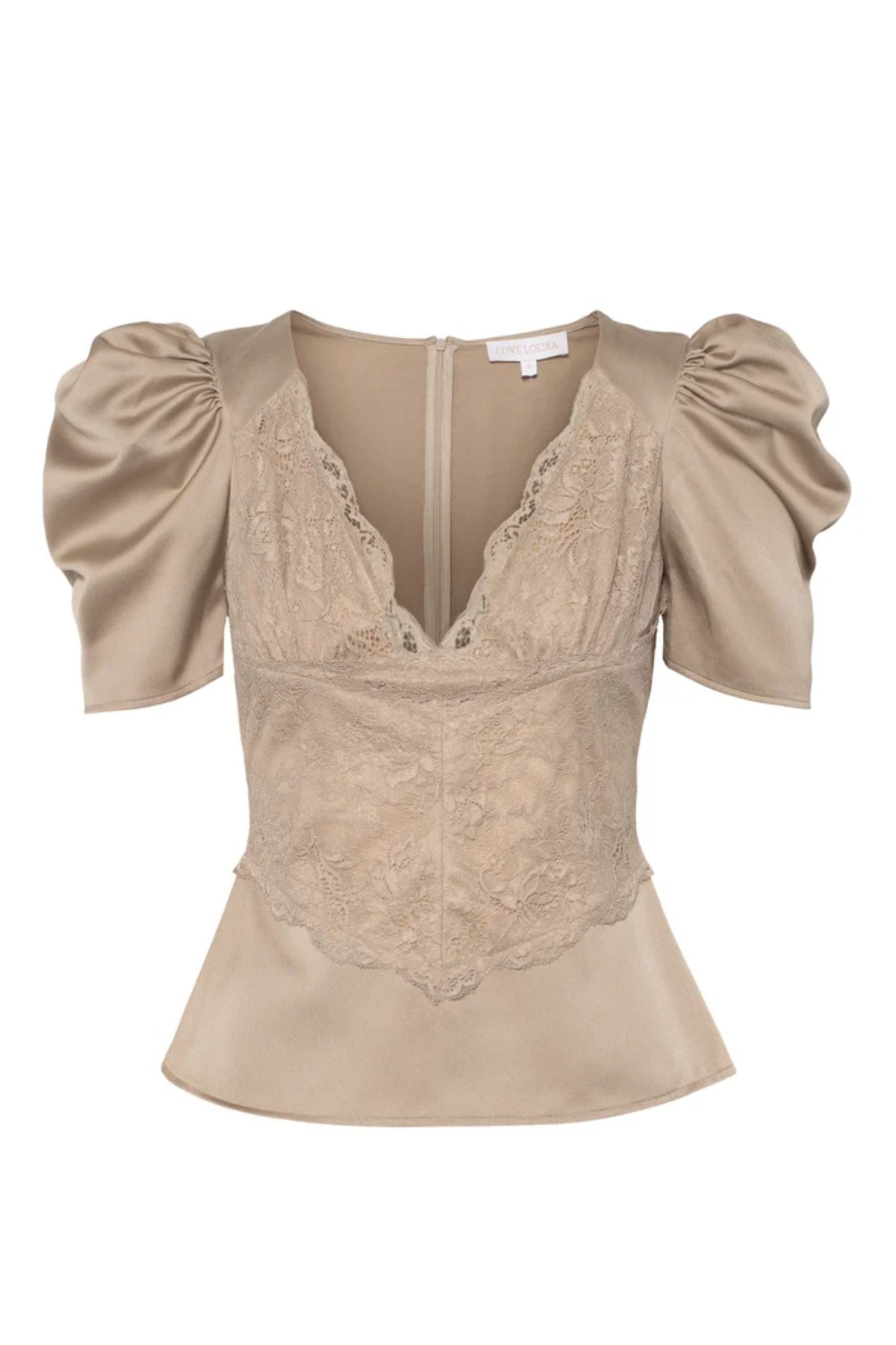 Francis Lace Top - Taupe