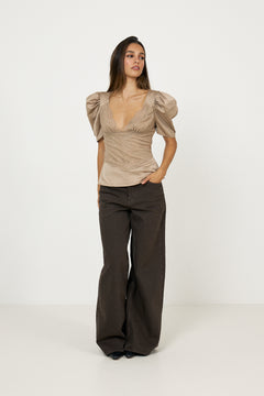Francis Lace Top - Taupe