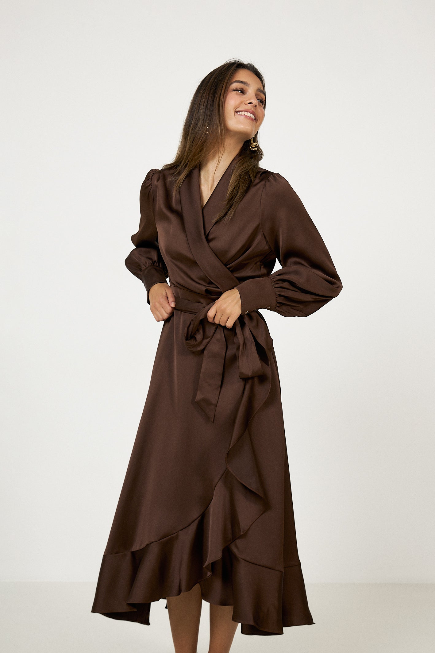 Love Lolina - Kjoler - Iza Midi Dress - Espresso - Villoid