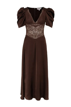 Francis Lace Midi Dress - Espresso