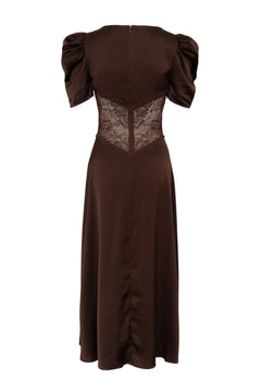 Francis Lace Midi Dress - Espresso