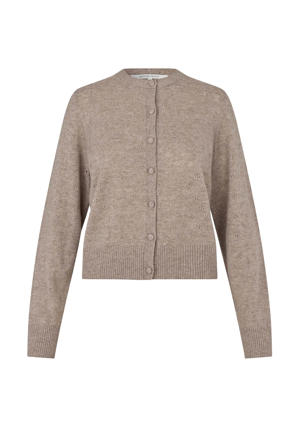 Amala Knit Cardigan - Mid Brown Melange