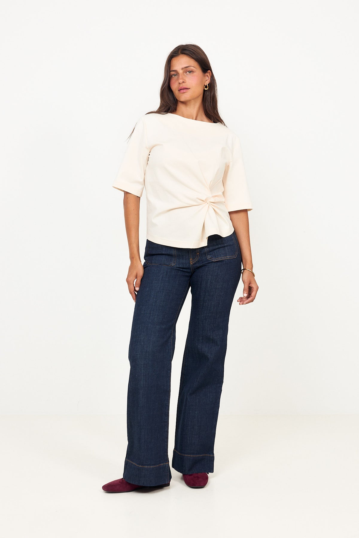 Arkai Drape Tee - Eggnog