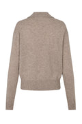 Longo Knit Ls Collar - Mid Brown Melange