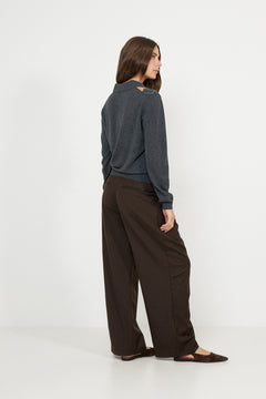 Shailene Knit Polo - Dark Grey Melange