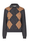 Shailene Knit Polo - Dark Grey Melange